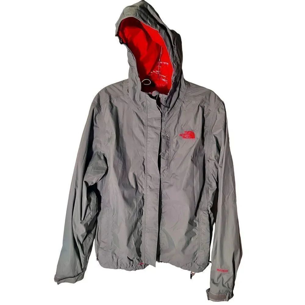 The North Face Shell Hyvent Jacket Gray Pink Lining Size Medium Women’s